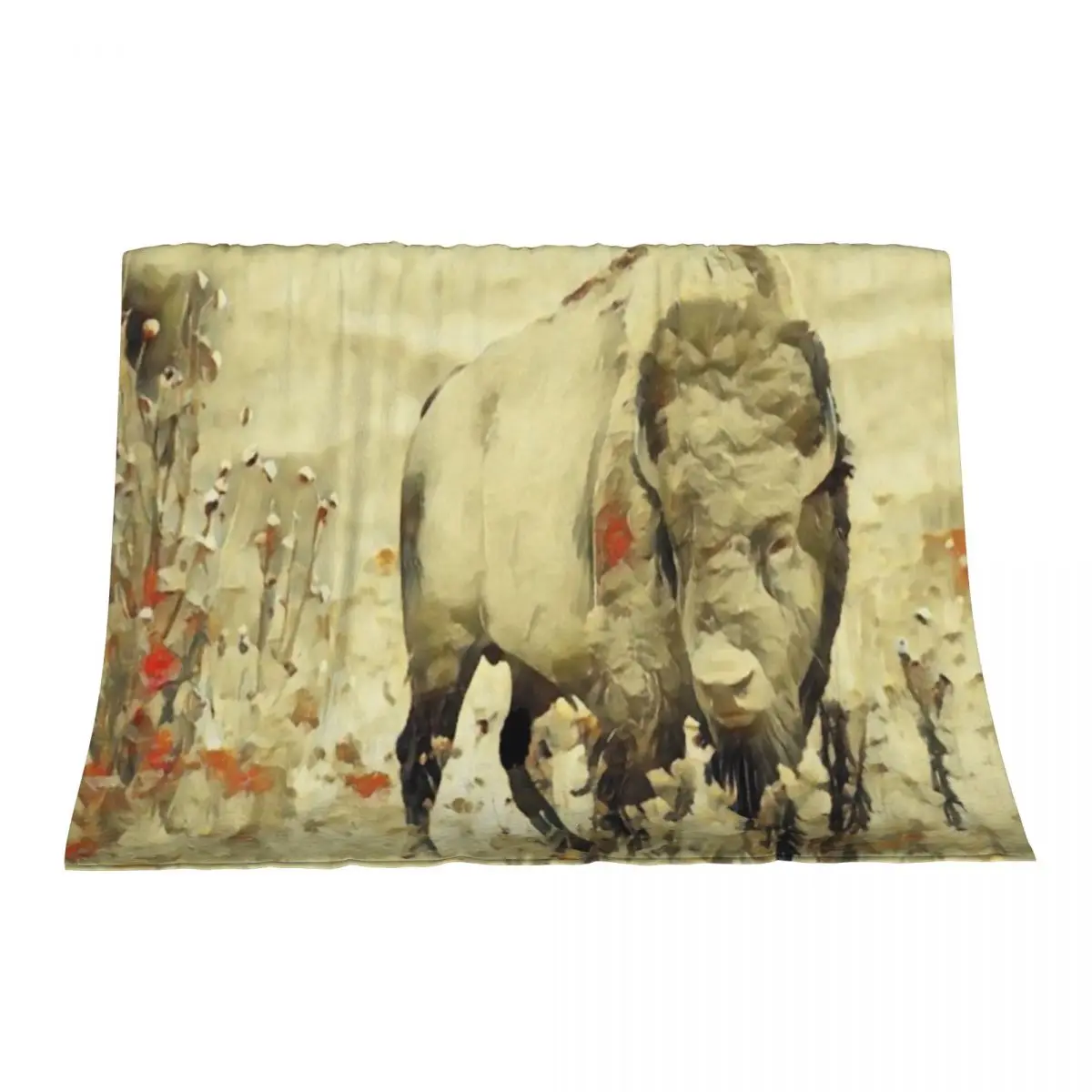 

Bison Watercolor Painting Throw Blanket Blankets For Bed manga Sofa Throw valentine gift ideas Blankets