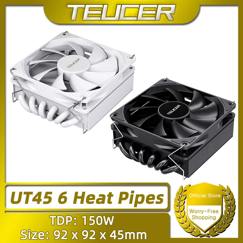 TEUCER UT45 6 Heat Pipe CPU Cooler TDP 150W ITX Chassis Air Cooling Radiator Compatible with AM5 AM4 and Intel LGA1700 1200 2011