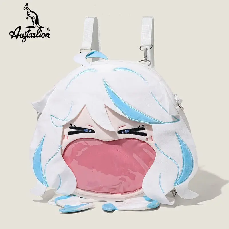 حقيبة ظهر Genshin Impact Fuka Carlos Water God Big Mouth Pain Funa Doll Storage حقيبة كروس