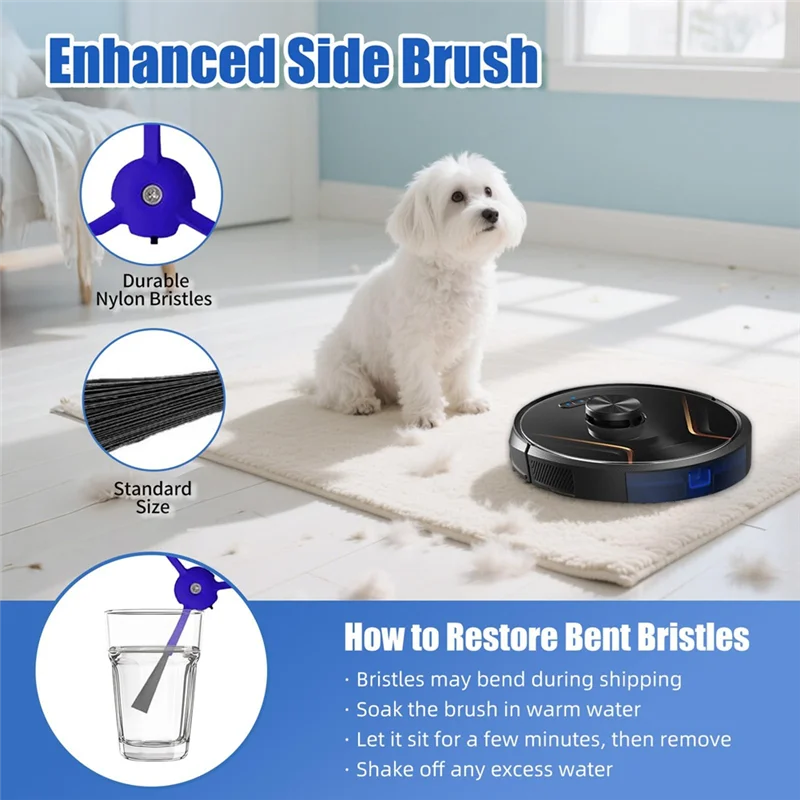 A24P pour Eufy Robovac X8/X8 hybride-Kit d'accessoires de remplacement comprenant des brosses à rouleaux, des brosses latérales, des filtres HEPA et 2 tampons de vadrouille