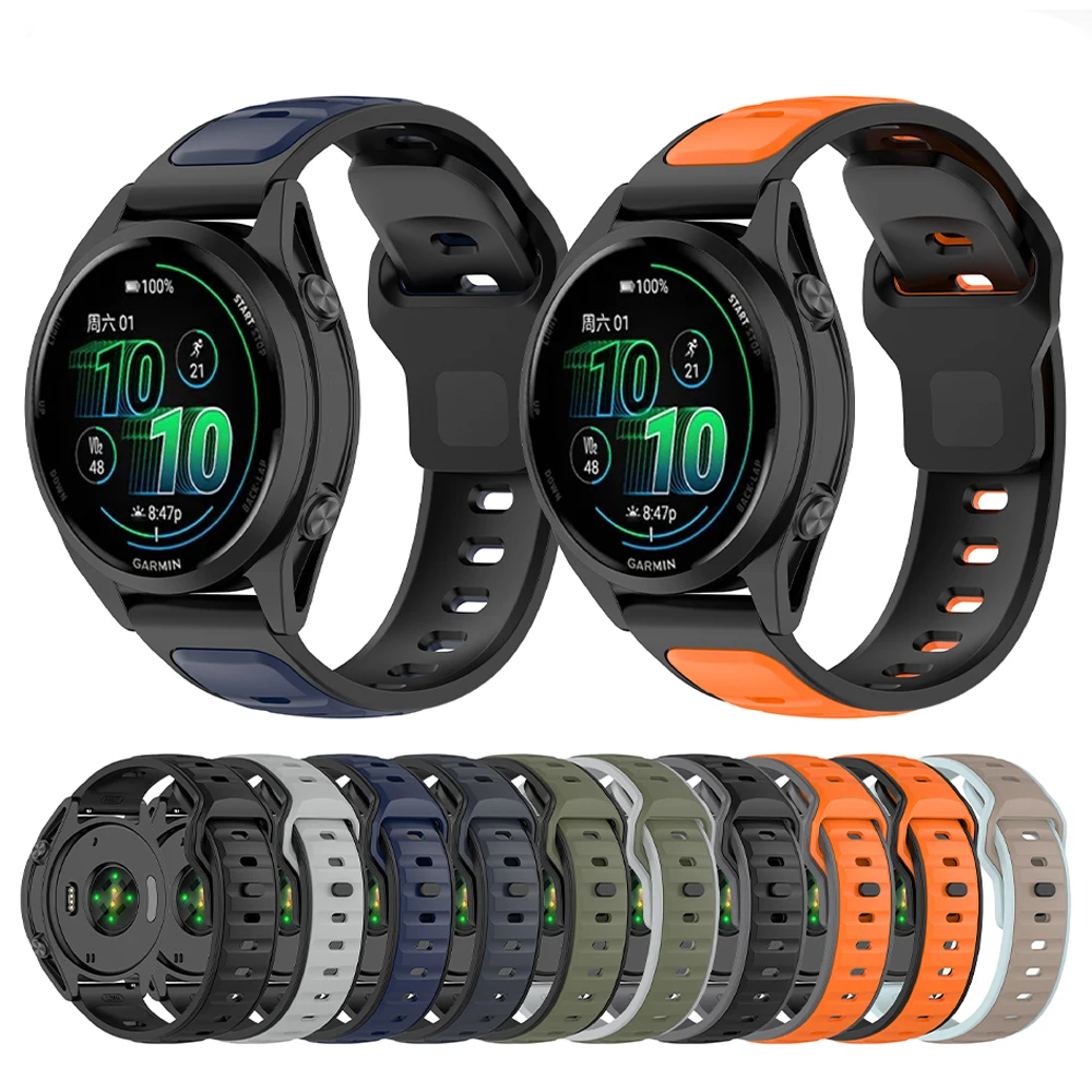 

20mm 22mm Silicone Strap For Garmin Vivoactive 6 5 4 Venu 3 2 SQ Watch Band Forerunner970 570 165 255 265 645 Bracelet Wristband