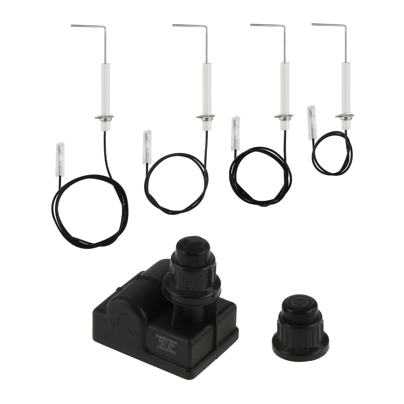 4PCS Gas Grill Spark Generator AA Battery Push Button BBQ Igniter + Igniter Electrode Wire for Blackstone 28inch Propane Griddle