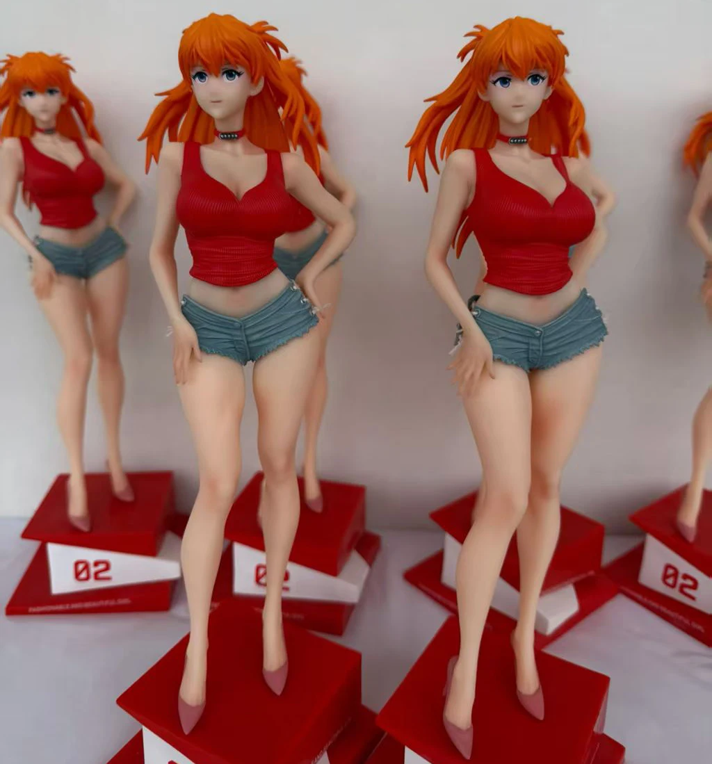 

32cm Asuka Langley Soryu Anime Sexy Figures Standing Posture Figures Pvc Toy Game Collection Model Doll Desktop Decoration Gift