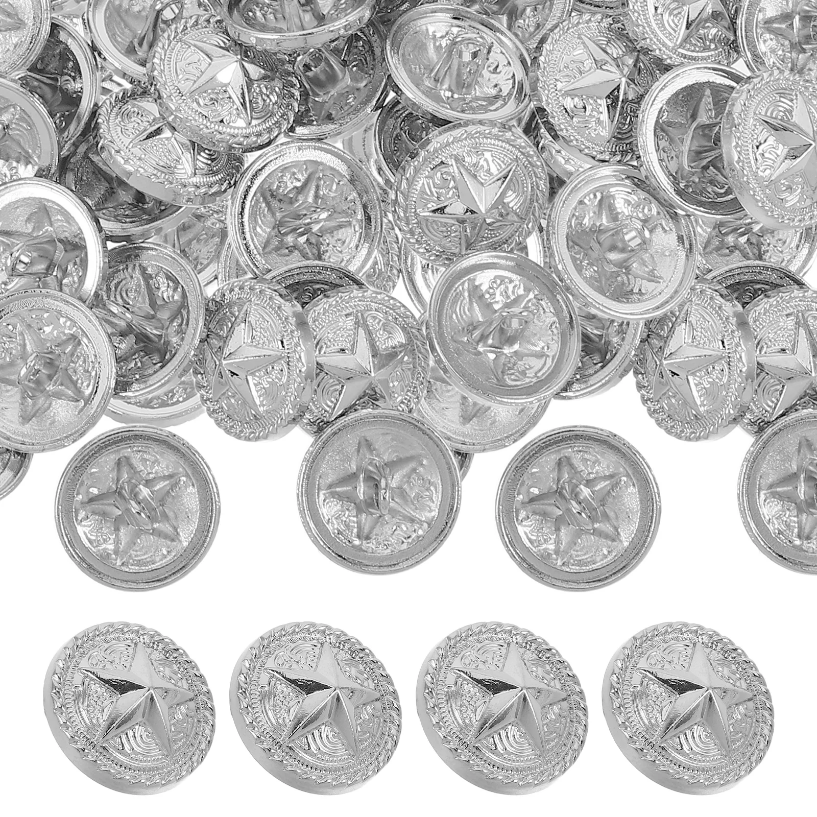 

100pcs Fivepointed Star Buttons Metal Blazer Suit Coat Buttons Fashion Design Durable Material England Jackets Women Sewing