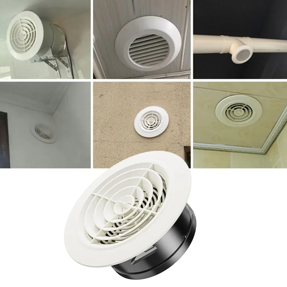 Vent Cover Ventilation Grille ABS Ventilation Grille Removable Panel Rotating Button Round Ducting Vent Grill Long-lasting