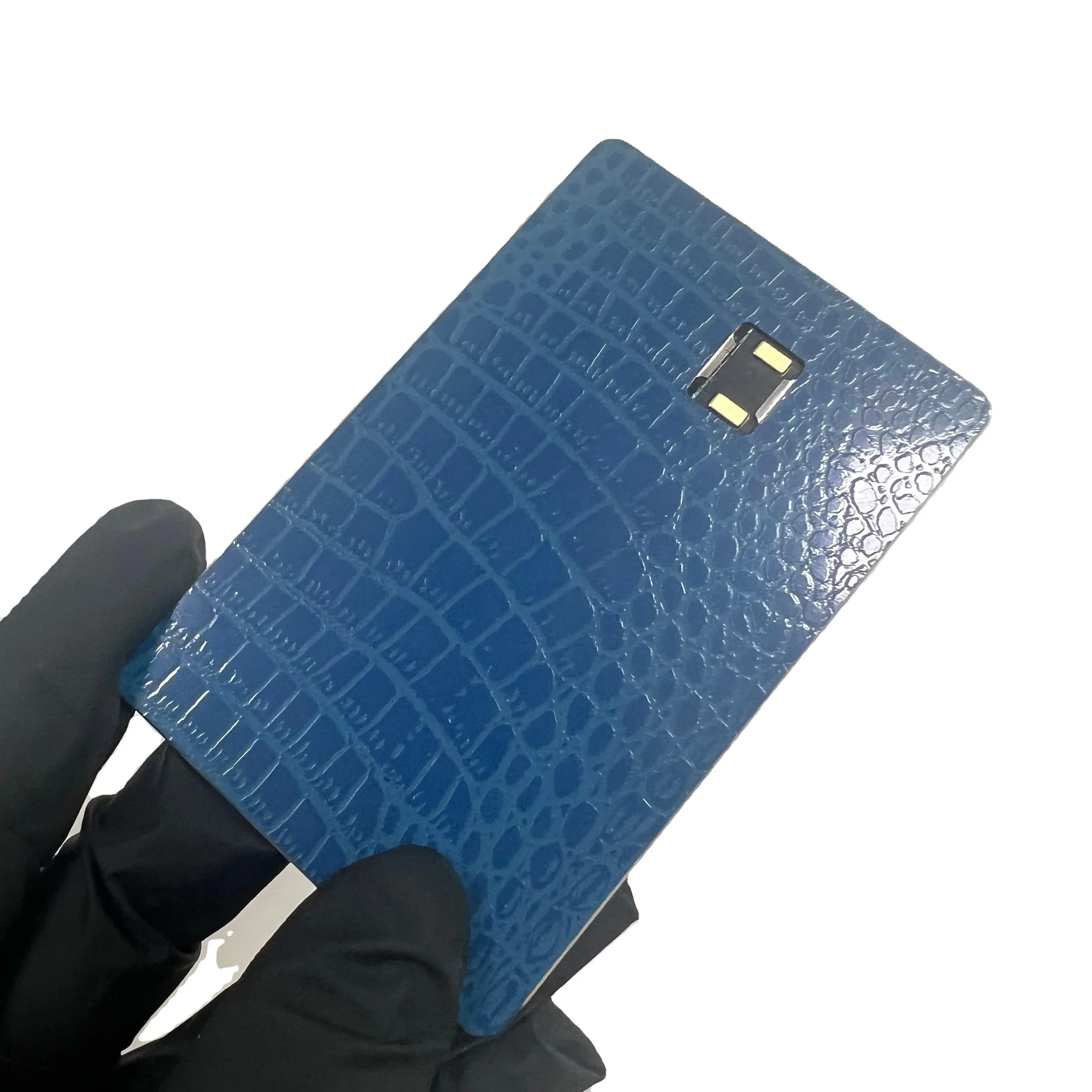 

NFC ISO Model Invisible Hybrid Metal PVC Business Card Black/Blue/White with 13.56MHz RFID Communication Interface