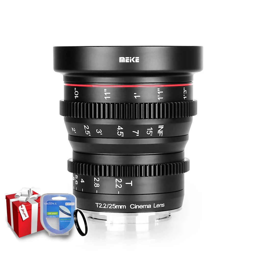 

Meike 25mm T2.2 Manual Focus Prime Cine Lens for Olympus Panasonic Lumix Micro Four Thirds MFT M4/3 Mount BMPCC 4K