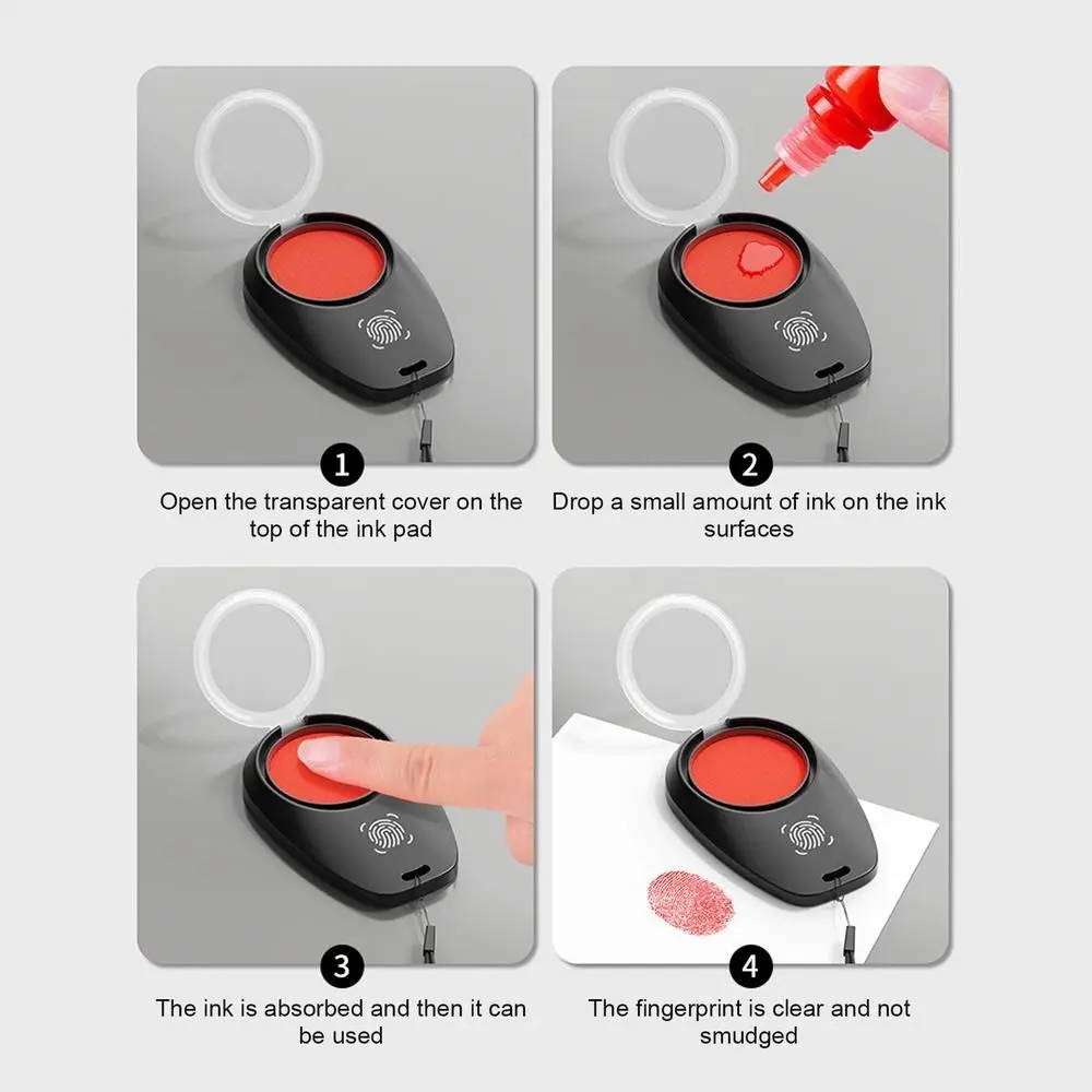 Clear Stamping Mini Fingerprint Ink Pad Finger Printing Anti-Fake Finger Signature Inkpad Quick-drying Waterproof