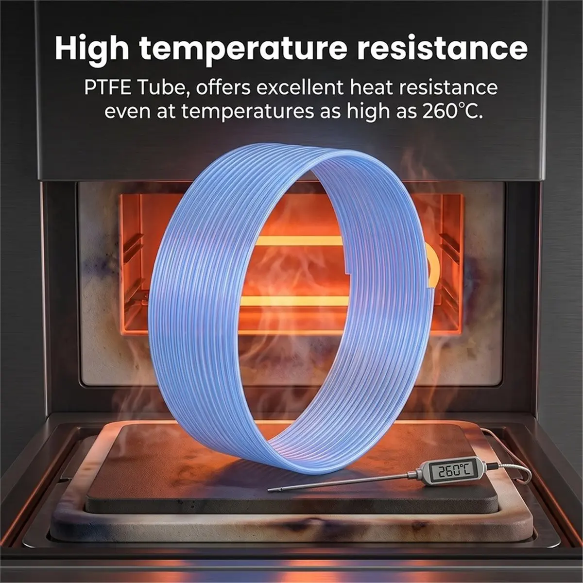 Low-Resistance Star-Shaped PTFE Tube Smooth High Temperature Resistance for 3D Printer 10m