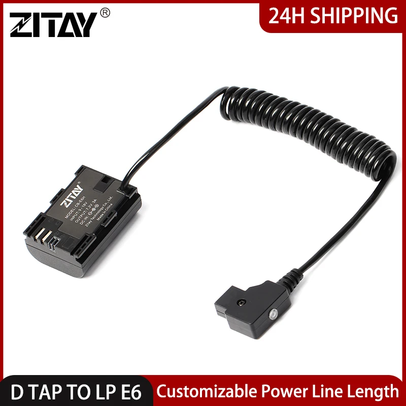 Zitay Dtap to LP-E6 Camera Dummy Battery compatible with SMALLHD502 702 BMPCC 4K/6K