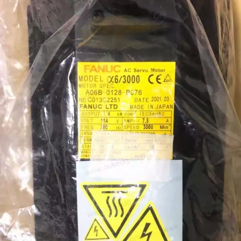 A06B-0128-B076 Fanuc Servo Motor CNC Control Tested Ok A06B 0128 B076