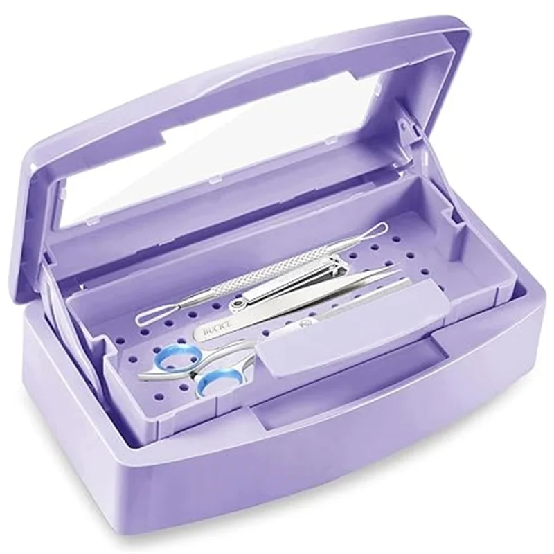 

Nail Sterilizer Tray Disinfection Box Sterilizing Clean Nail Art Salon Manicure Implement Tweezers Equipment Cleaner Tools