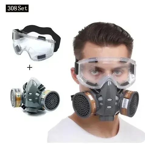 Anti-Fog  Gas Mask Industrial Painting Spraying Respirator Safety Work Filter Dust Proof Full Face Formaldehyde Protection