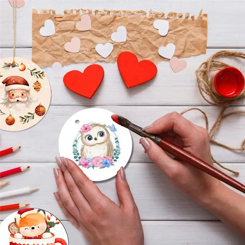 B69C Sublimation Ornaments Blanks Bulk Discs Ornament For Heat Press (10 PCS)
