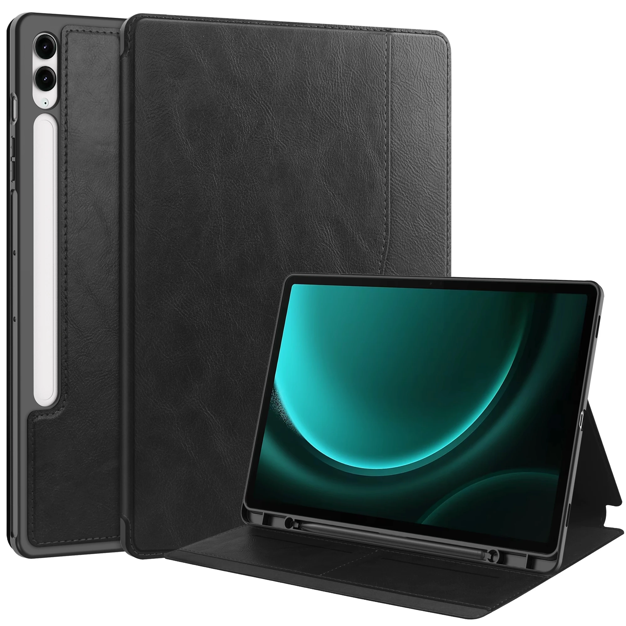 

Роскошный кожаный универсальный чехол для Samsung Galaxy Tab S10 S9 FE Plus 12,4 дюйма SM-X820 X826B X810 X816B X610 X616B Smart Stand Cover