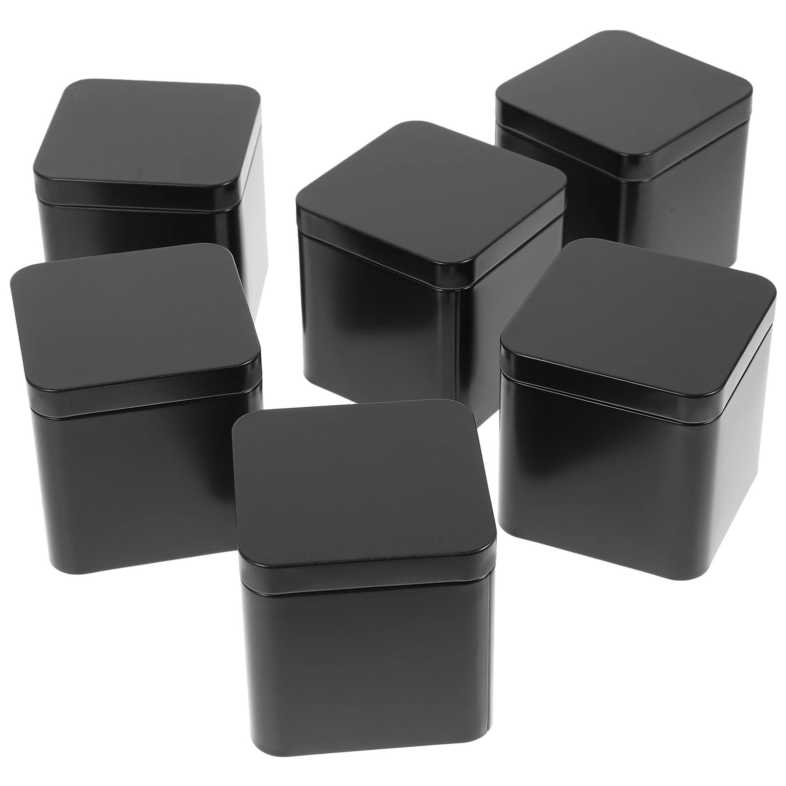 

6pcs Tea Tin Containers Sealing Tinplate Storage Jars For Loose Tea Biscuits Candy Kitchen Organizer Dustproof Food Jar