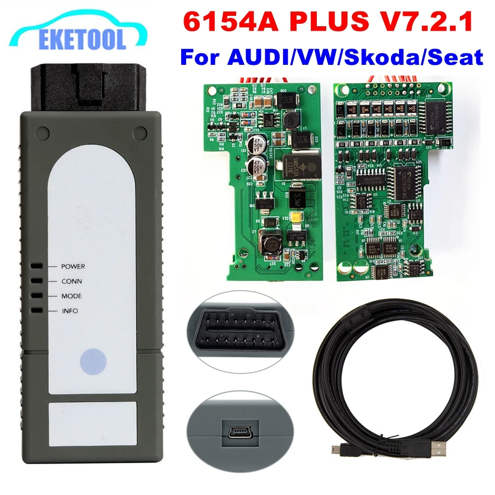 Image of V7.2.1 6154A PLUS Professionelle Diagnose 6154 PLUS Unterstützung V14 Engineering 6154-j2534 Für VW/Audi/Skoda/Seat/Lamborghini