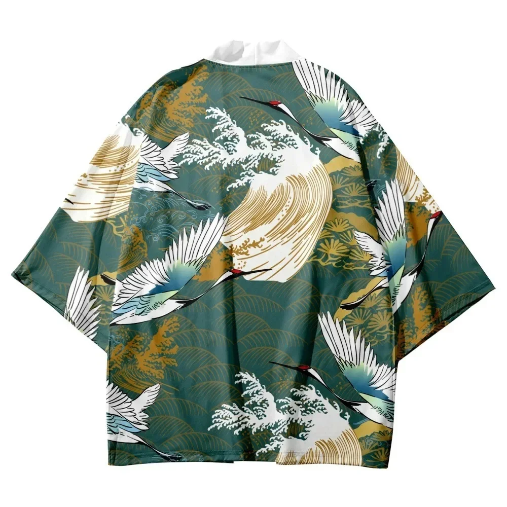 قميص تنكري على الطراز الياباني مطبوع ثلاثي الأبعاد للرجال والنساء كيمونو الساموراي التقليدي هاوري يوكاتا الشاطئ الياباني #5