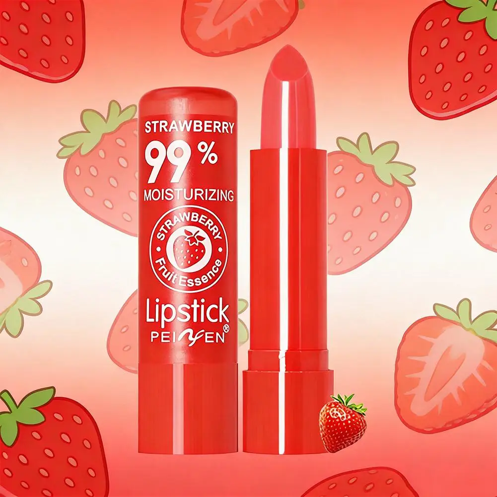 Baume à lèvres teinté hydratant à la fraise et à la pêche, infusé aux huiles de fruits naturels