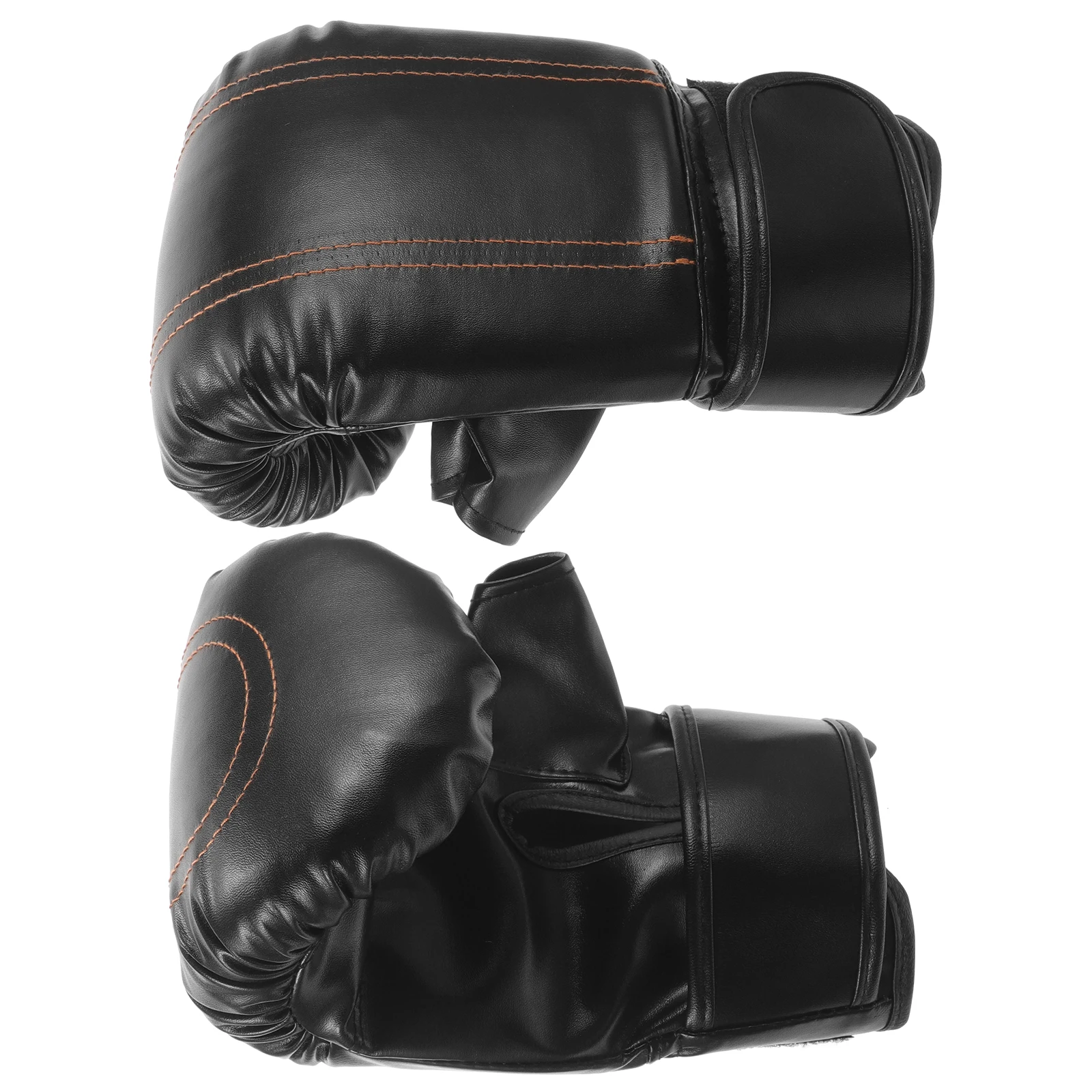 

Boxing Gloves 1 Pair Black Fingerless Adults Kids Sparring Kickboxing Training Fight Punching Gloves Wrist Support