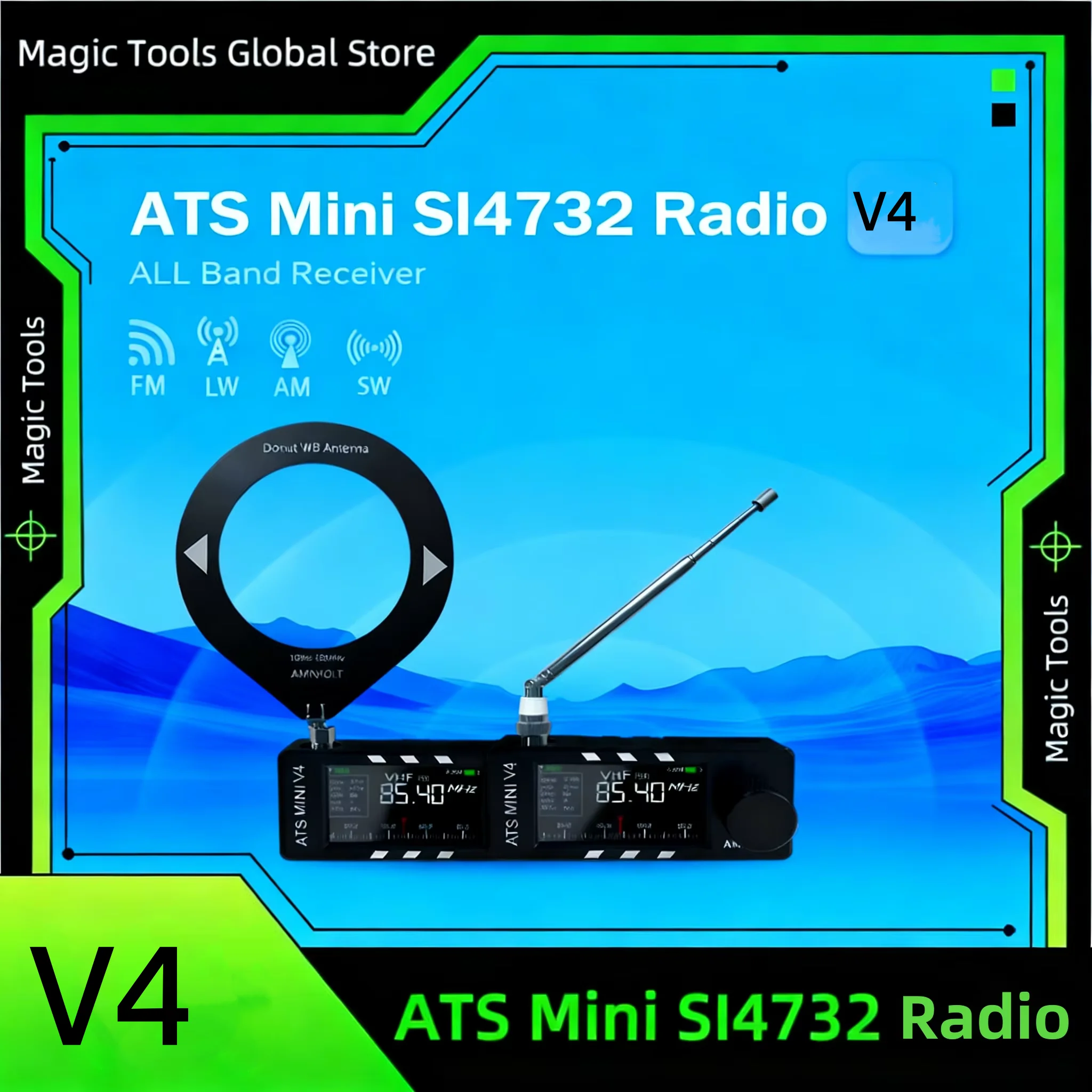 V4 AMNVOLT ATS Mini SI4732 All Band Receiver Supports AM/FM/SSB