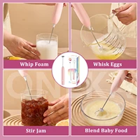 ONEKA mousseur à lait fabricant de mousse à main pour Latte Mini fouet café Cappuccino Frappe Matcha chocolat chaud batteur à oeufs mélangeur de boissons 5