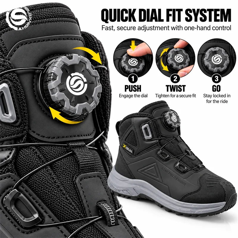 Star Field Knight Motorcycle Riding Shoes Men's Protective Boots Summer Breathable Waterproof Non-slip Wear-resistant Equipment