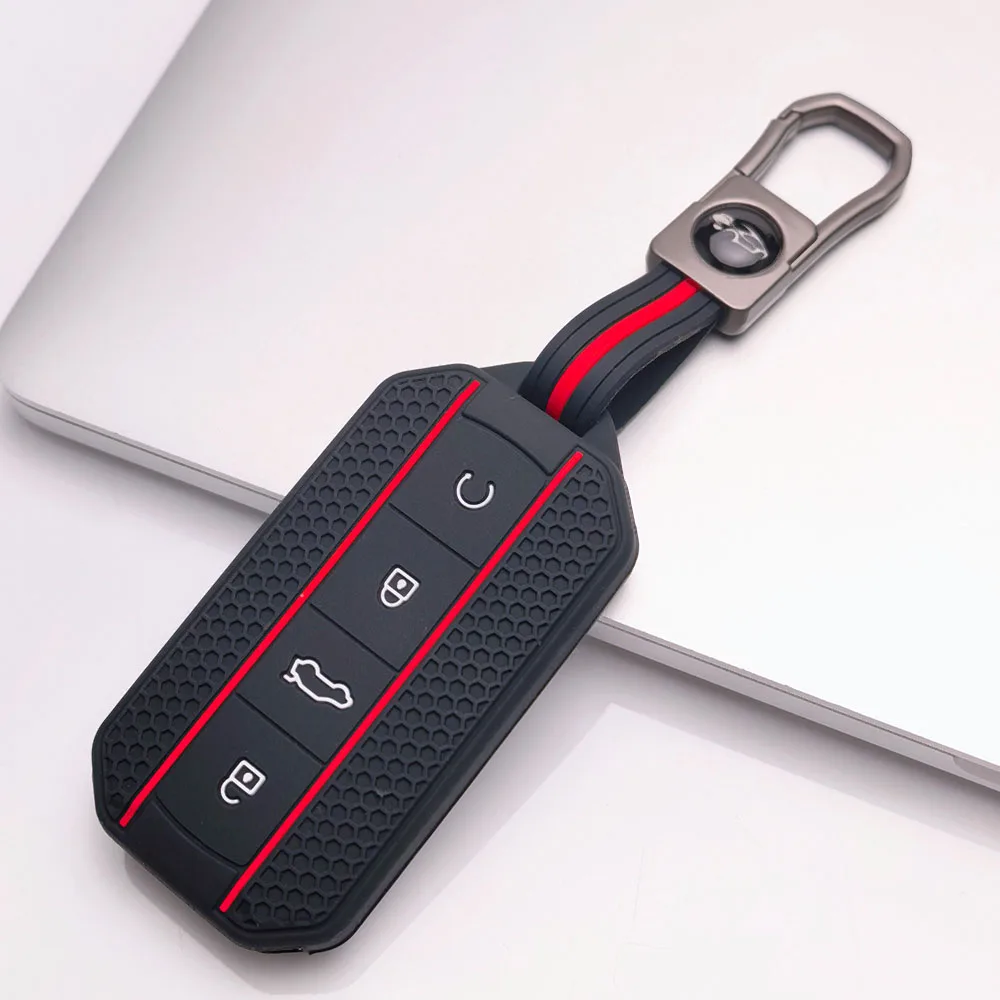 4 Buttons Silicone Car Key Case Cover Fob Shell for Chery Jaecoo J7 J5 2025 2026 Remote Key Protector Key Chain Car Accessories