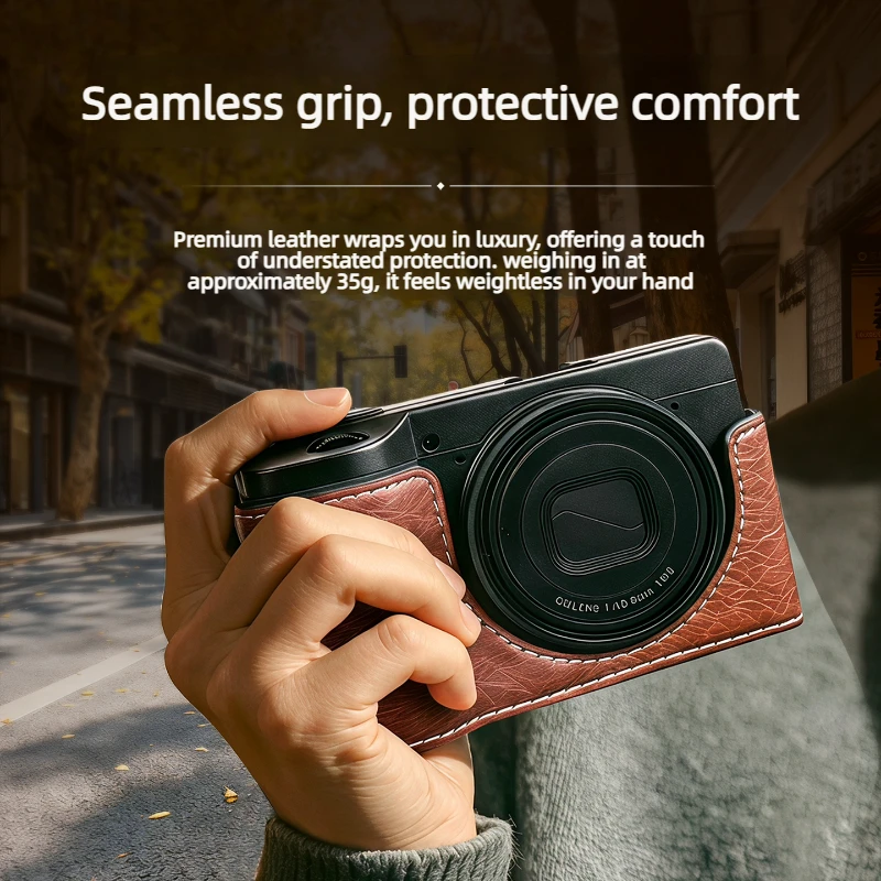 Camera Half Case for Ricoh GRIII GR4 PU Leather Protective Cover for GR4X Camera Bag Base Skin Body Case Camera Accessories