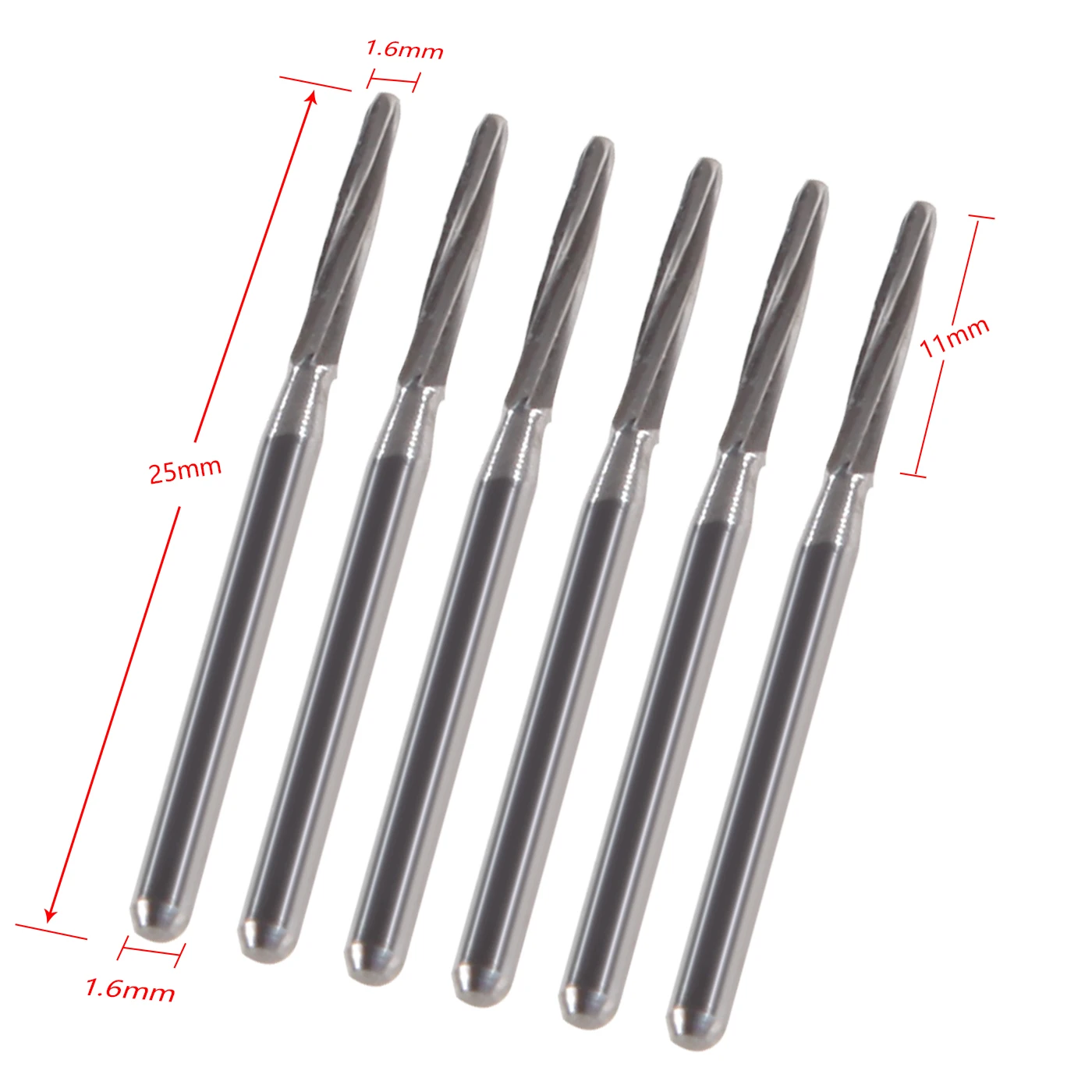 6Pcs Dental Surgical Endo Zekrya Carbide Burs Tungsten Steel Bur FG for High Speed Handpiece 25mm/28mm