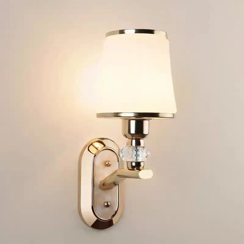 Golden Wall Lamp Living Room Minimalist Modern Bedroom Staircase Hallway Single Double Head Wall Lamp Indoor Hotel Bedside Light