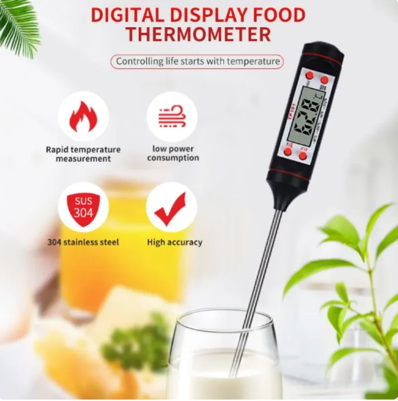 Kitchen Food Baking Digital Thermometer Electronic Probe Type Digital Display Liquid Grill Thermometer