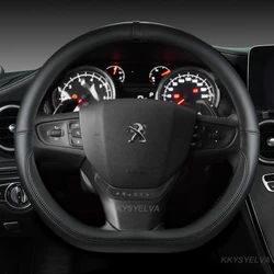 D Shape Car Steering Wheel Cover for Citroen C3 C3-XR 2015-2019 C4 2016-2019 Peugeot 408 2014-2019 Traveller 2016-2019