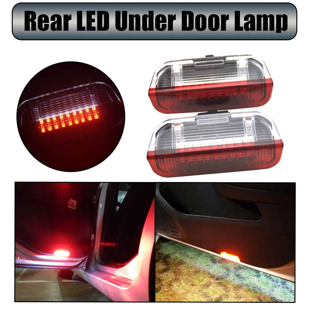 

Interior Welcome Lamp 2Pcs For Porsche Cayenne 958 Red Led Door Courtesy Warning Light For VW Golf 5 2003-2007