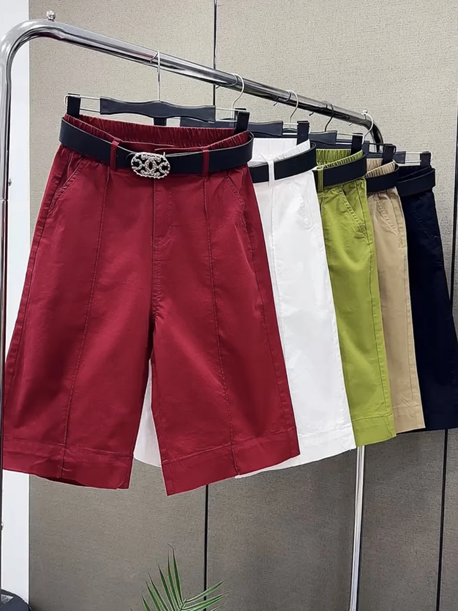 

Женские широкие брюки с высокой талией, модные повседневные брюки из стираного хлопка, корейская версия