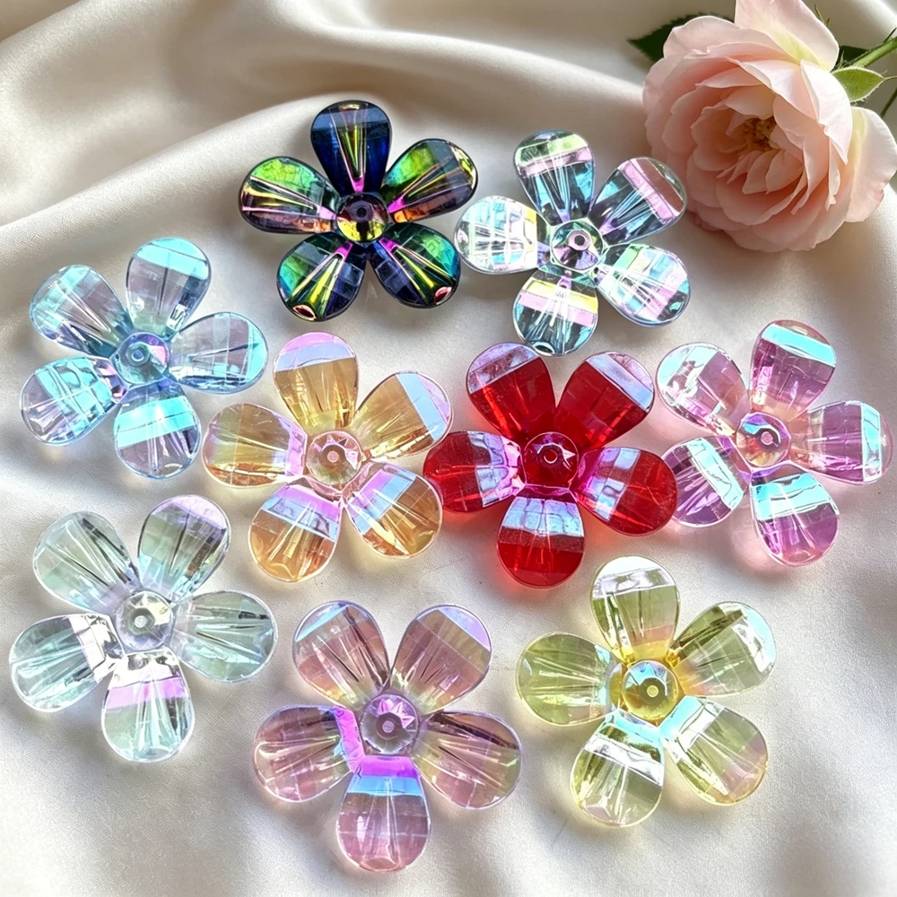 10pcs/lot 40mm shiny AB floral rhinestones suitable for hairpin dress jewelry home decoration accessories
