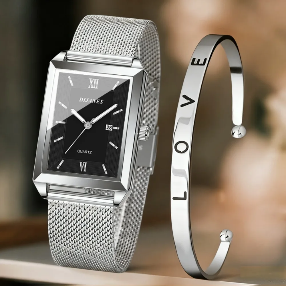 Women's Watch 2pcs Elegant women Quartz Watch Set, Ladies bracelet Fashion Gift for Women