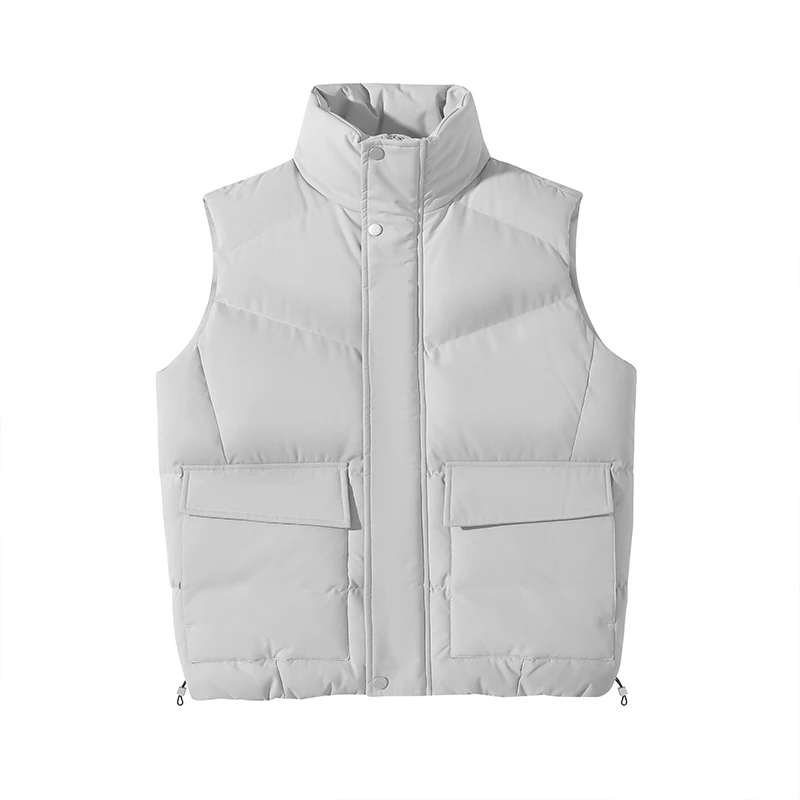 Unisex Stand-Up Collar Hiking Vest with Large Pocket Autumn Winter Outdoor Streetwear Casual Waistcoat Men Women Brand Clothing