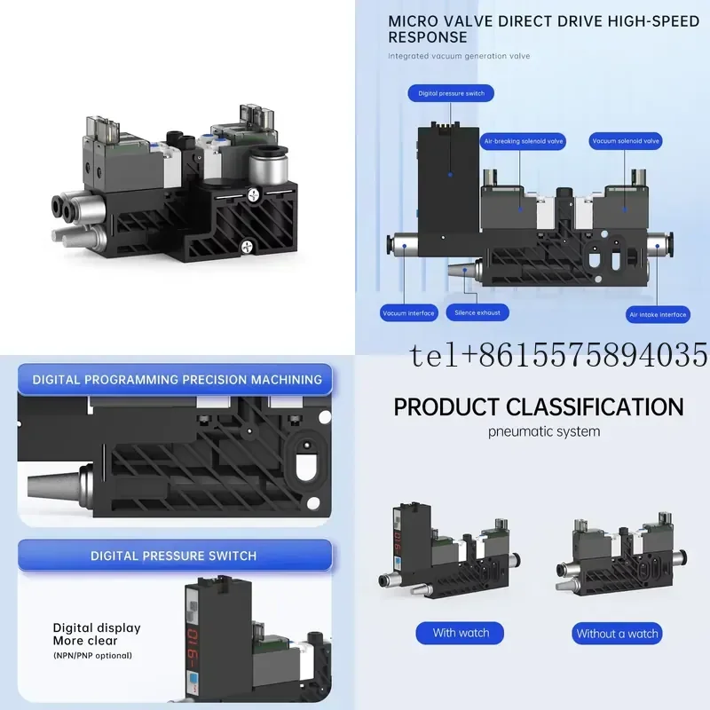 hot SHINYEE Integrated Vacuum Generator Low Energy Automatic Air-Breaking Exhaust Pressure Parts Ejector Pneumatic 0.3-0.7MPa