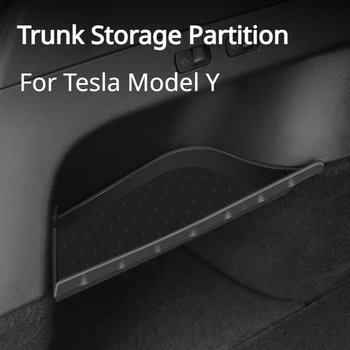 สำหรับ Tesla รุ่น Y ช่องเก็บของท้ายรถ, ซ้ายและขวาพาร์ทิชันเก็บของส่วนบนอุปกรณ์ตกแต่งภายในรถยนต์