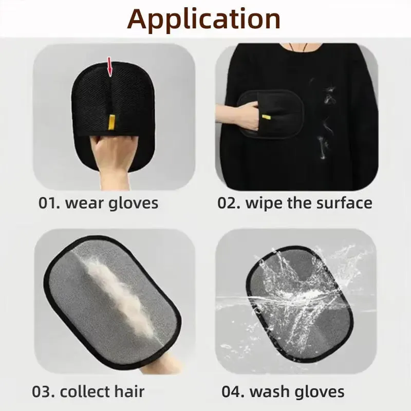 Pet Hair Remover Gloves Electrostatic Cleaning for Cats Dogs Reusable Washable Grooming Glove  Cat and Dog Hair Cleaning Tools view 4
