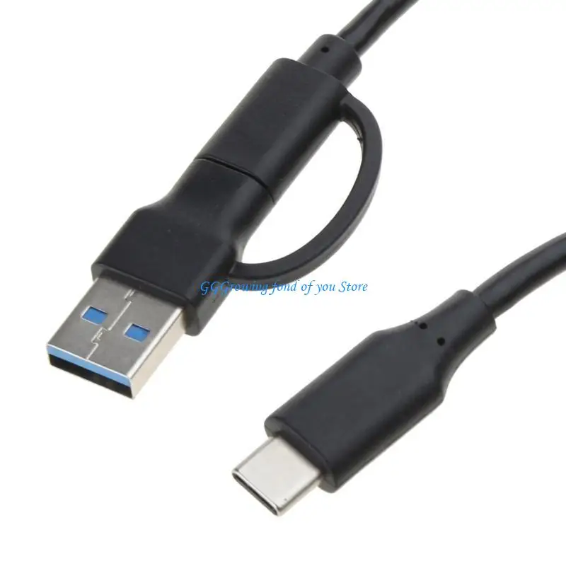 

H9EB Multifunction 2 in 1 Charging Cable USB3.0 USB to C Data Sync Cable for Cellphone Laptop Tablet