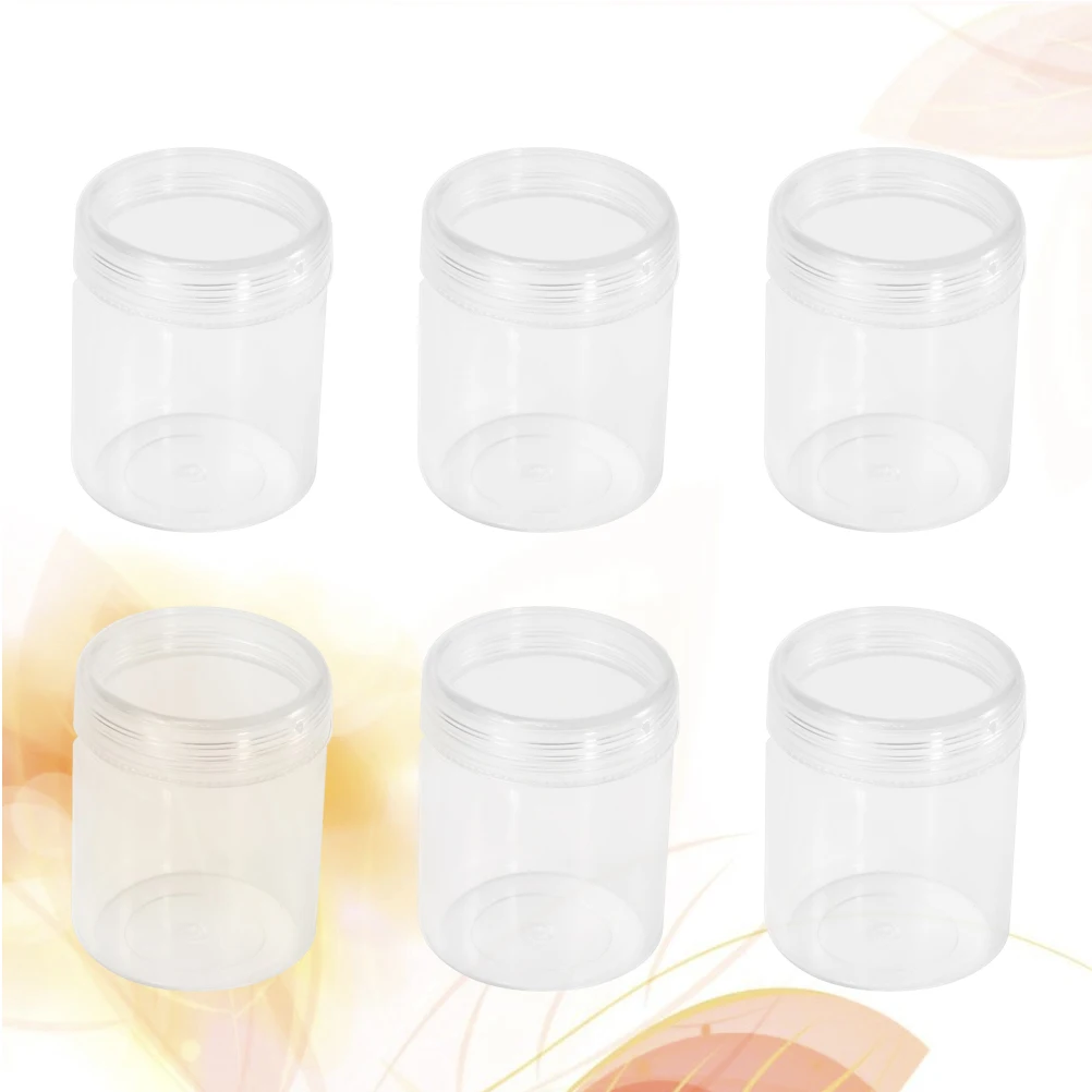 

6 pcs Round Plastic Storage Boxes Travel Cream Containers Sample Bottles Reusable PP Mini Jars Leakproof for Airplane