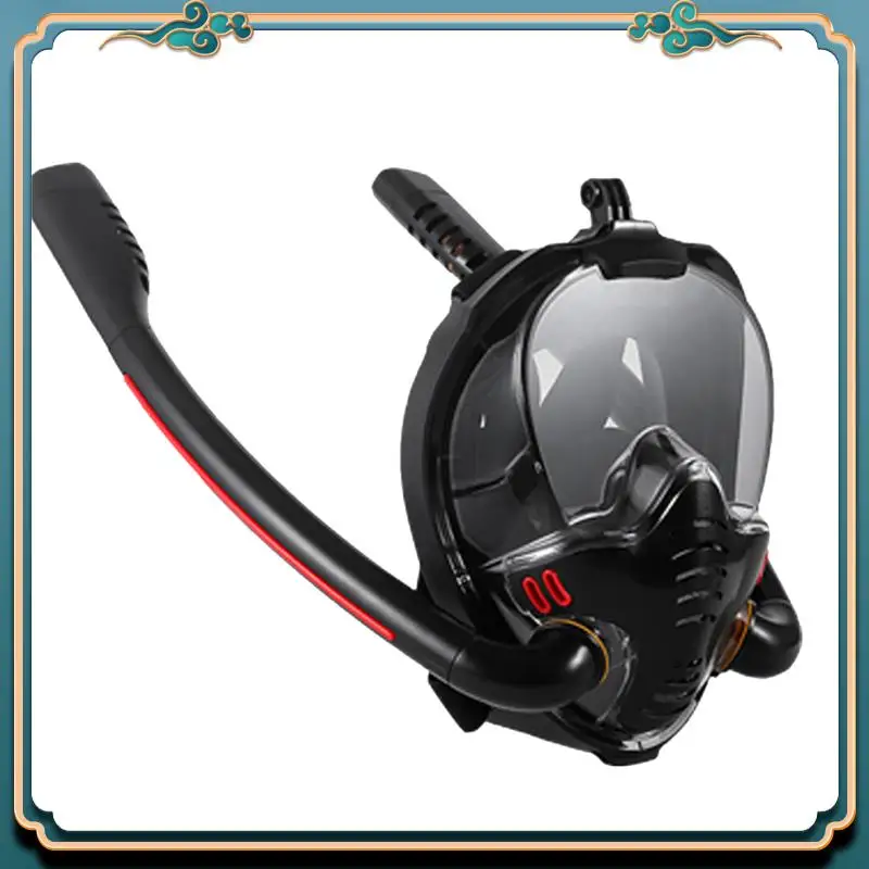 Latest Snorkeling Mask Double Tube Silicone Diving Mask Adult Swimming Mask Diving Goggles Underwater Breathing Mask