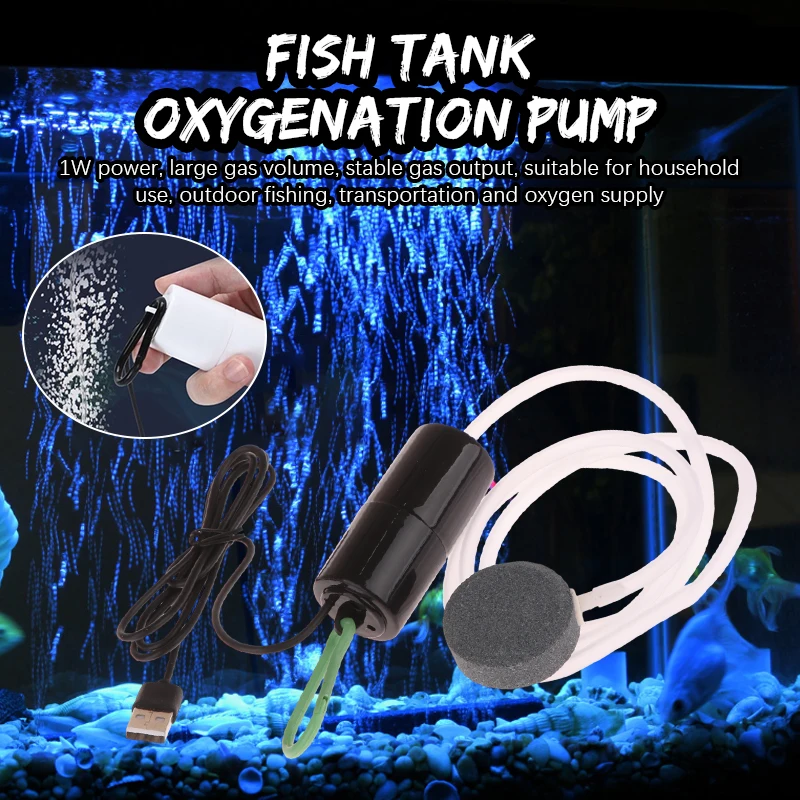 Aquarium USB Air Pump Fish Tank Silent Air Compressor Aquarium Portable Mini Oxygenator Oxygen Aerator Aquarium Accessories