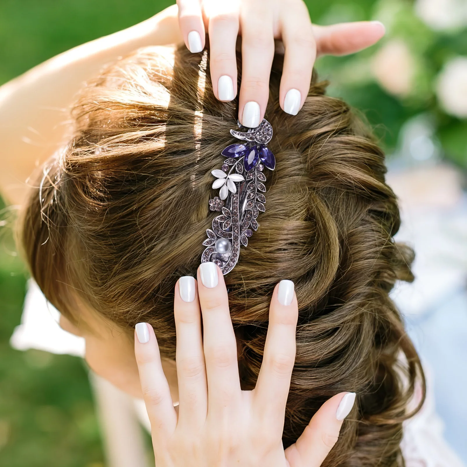 

4 шт., винтажные заколки для волос со стразами, французские заколки в стиле ретро для женщин, свадебные украшения для волос, головной убор