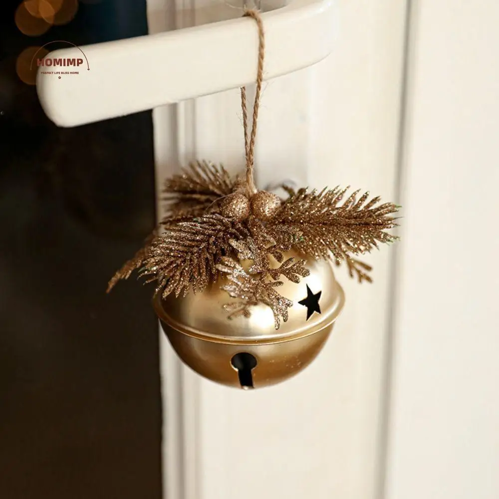 

Retro Christmas Gold Bells Pendant Handmade Iron Christmas Chime Bells Exquisite Xmas Tree Hanging Bells Party Favors
