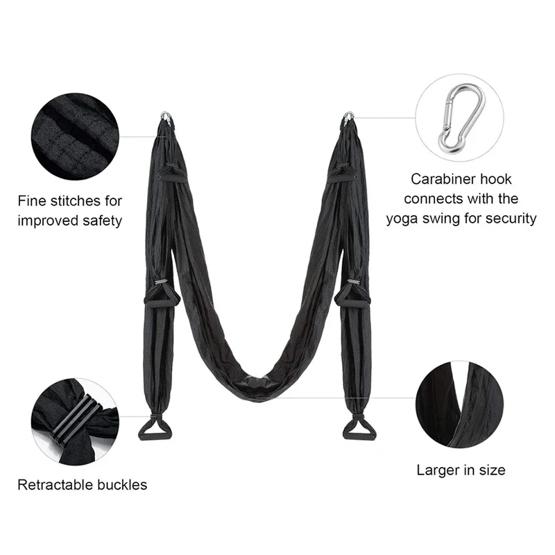 6 Handles Aerial Yoga Hammock Flying Swing Anti-gravity Yoga Pilates Inversion Exercises Device Outdoor Indoor Yoga Swing Belt