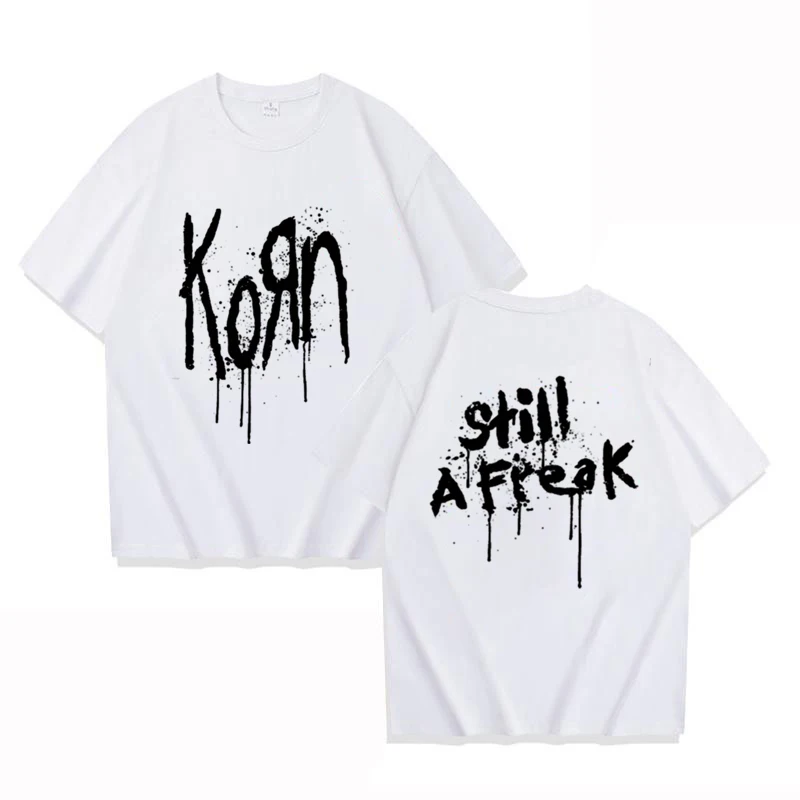 Korn Music Concert Rock Band World Tour Pure T-shirt Personalized Street Versatile 2026 Summer Fashion T-shirt