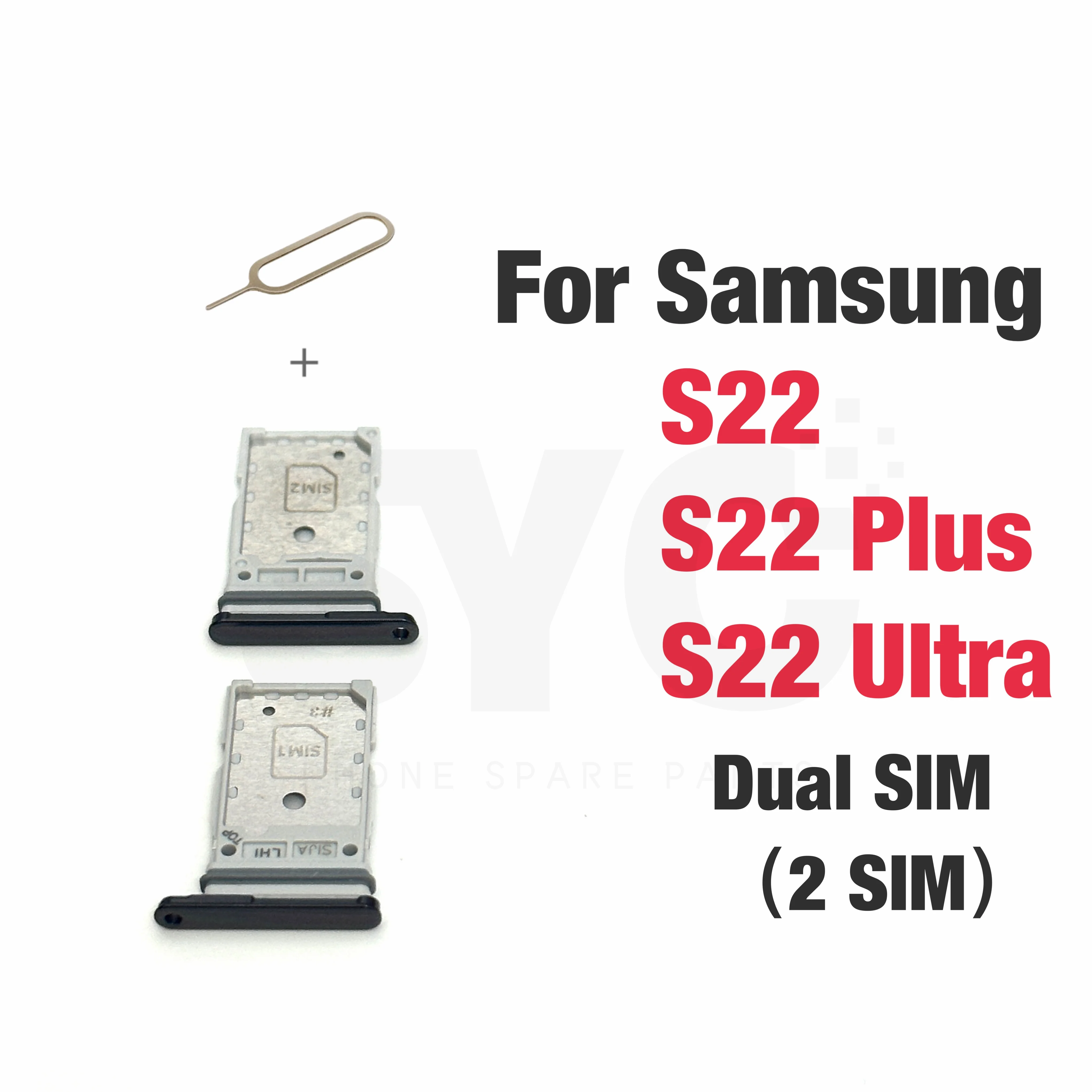 SIM Card Holder Tray Slot Holder Adapter Socket For Samsung S22 Plus S22 Ultra Micro Nano SIM Card With Pin Replacement Parts
